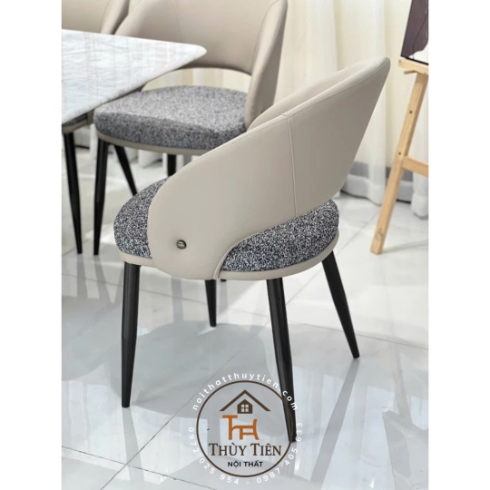 Ghế Ăn Nhập Khẩu Cao Cấp 𝐒𝐔𝐑𝐈 Bọc Da PU Chống Mèo Cào Cao Cấp Hiện Đại, Chân Sắt Sơn Tĩnh Điện