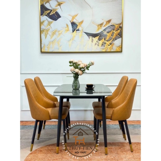 Chân côn sắt sơn tĩnh điện bọc ống đồng đặt mặt đá, mặt kính, mặt gỗ sang trọng tối giản