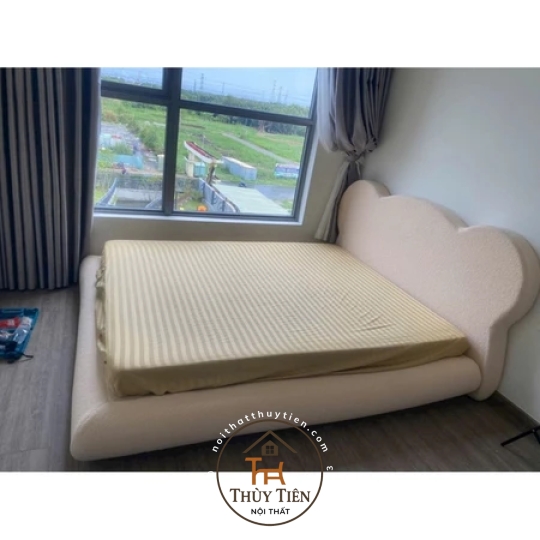 Giường kẹo dẻo bọc nệm xung quanh chống va đập kèm đầu giường