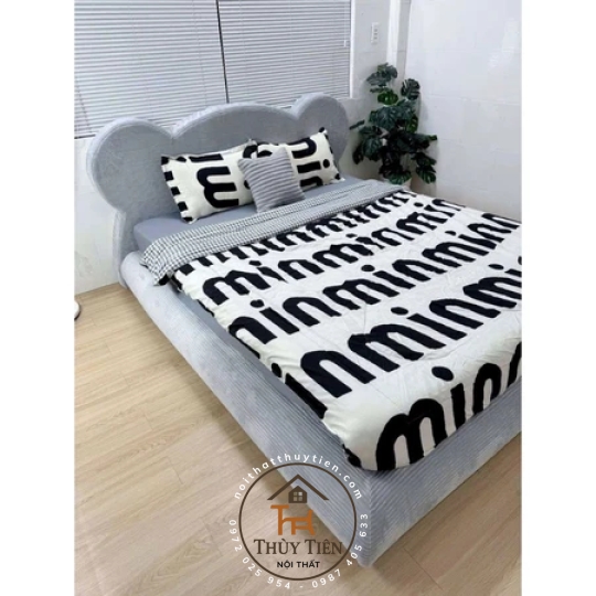 Giường kẹo dẻo bọc nệm xung quanh chống va đập kèm đầu giường