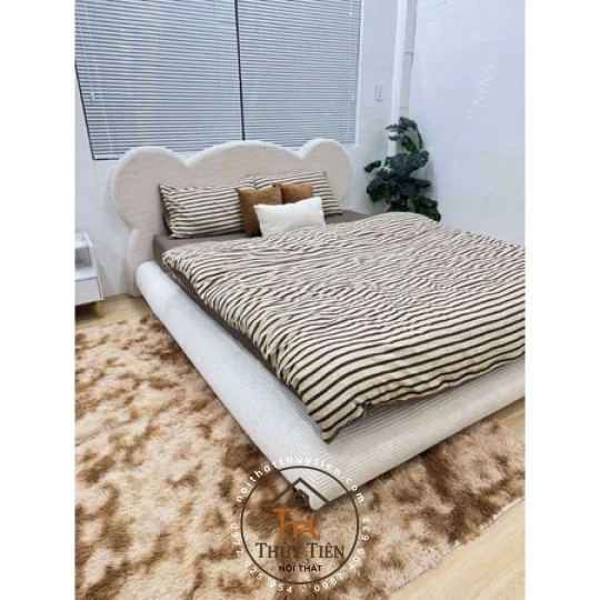 Giường kẹo dẻo bọc nệm xung quanh chống va đập kèm đầu giường