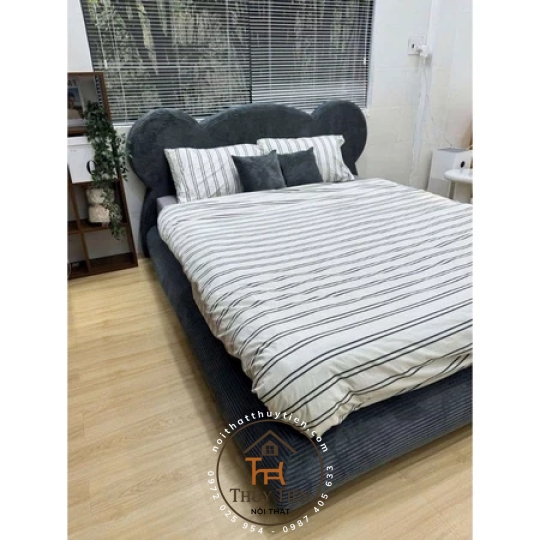 Giường kẹo dẻo bọc nệm xung quanh chống va đập kèm đầu giường