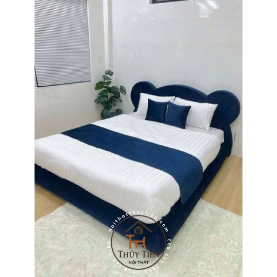 Giường kẹo dẻo bọc nệm xung quanh chống va đập kèm đầu giường