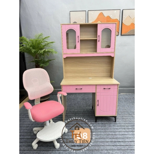 Bàn học sinh kèm giá sách cho bé hàng nhập khẩu cao cấp 