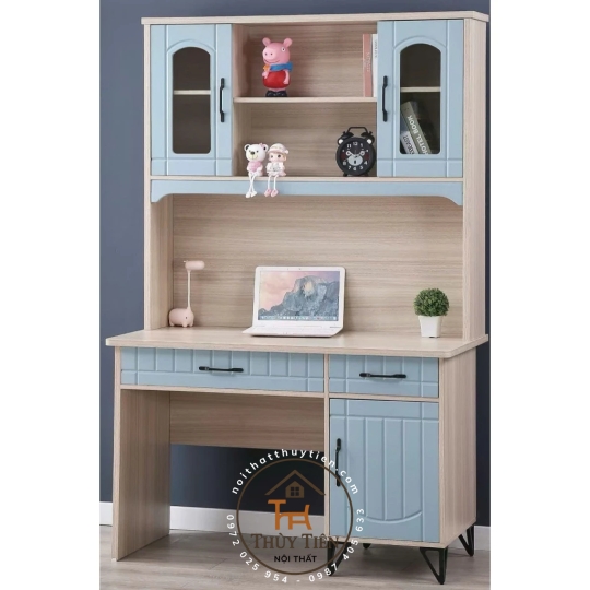 Bàn học sinh kèm giá sách cho bé hàng nhập khẩu cao cấp 