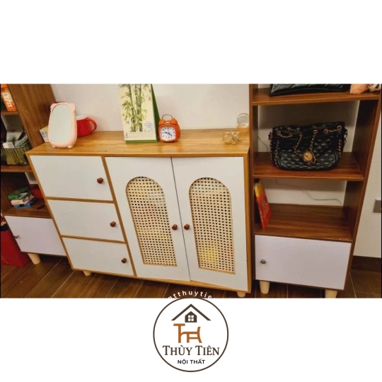 TỦ GIÀY 5 CÁNH MÂY nhiều ngăn đa năng tiện lợi gỗ MDF phủ Mine giá rẻ