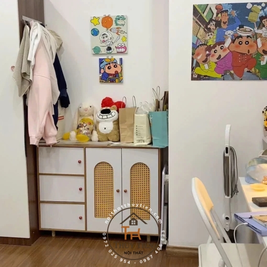 TỦ GIÀY 5 CÁNH MÂY nhiều ngăn đa năng tiện lợi gỗ MDF phủ Mine giá rẻ