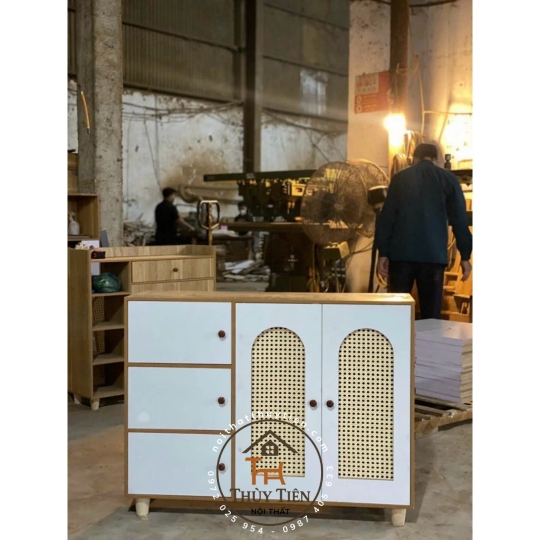 TỦ GIÀY 5 CÁNH MÂY nhiều ngăn đa năng tiện lợi gỗ MDF phủ Mine giá rẻ