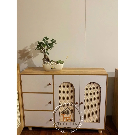 TỦ GIÀY 5 CÁNH MÂY nhiều ngăn đa năng tiện lợi gỗ MDF phủ Mine giá rẻ