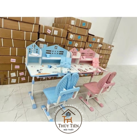 Bộ Bàn Ghế Học Sinh X03 Có Giá Sách, Bàn Học Cho Bé Tiểu Học Nâng Hạ Chiều Cao Linh Hoạt 