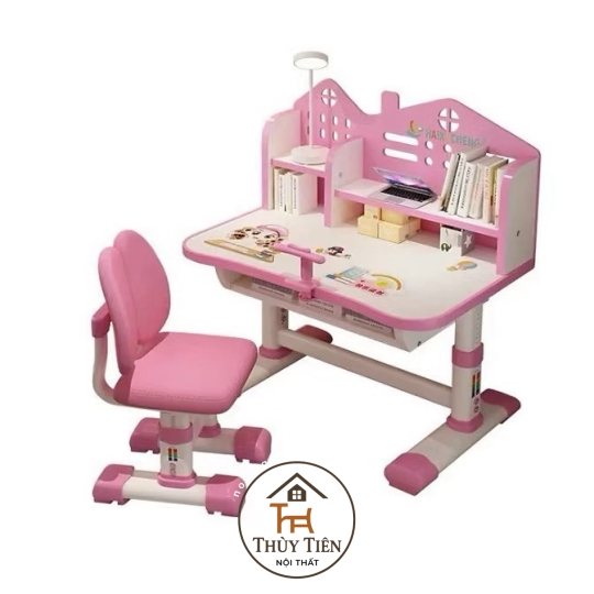 Bộ Bàn Ghế Học Sinh X03 Có Giá Sách, Bàn Học Cho Bé Tiểu Học Nâng Hạ Chiều Cao Linh Hoạt 