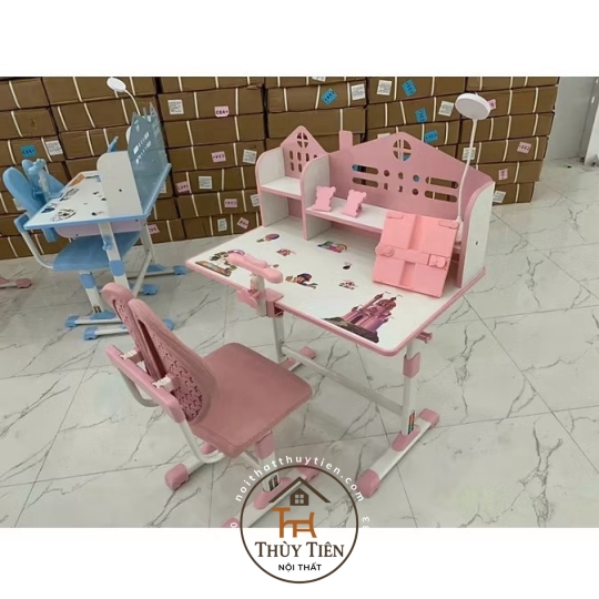 Bộ Bàn Ghế Học Sinh X03 Có Giá Sách, Bàn Học Cho Bé Tiểu Học Nâng Hạ Chiều Cao Linh Hoạt 