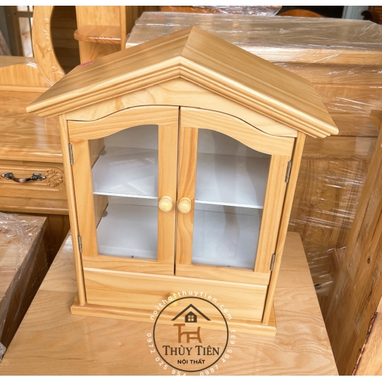 Tủ Thuốc gỗ thông hình mái nhà (có hộc)
