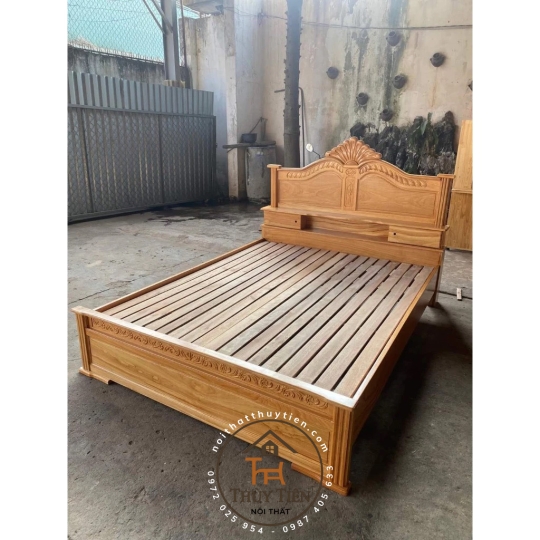 MẪU GIƯỜNG NGỦ GỖ CĂM XE1M6,1M8 X 2M
