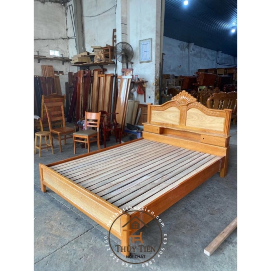 MẪU GIƯỜNG NGỦ GỖ CĂM XE1M6,1M8 X 2M