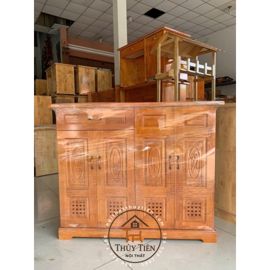 Mẫu tủ dép gỗ cao su ngang 1m2 4 cánh