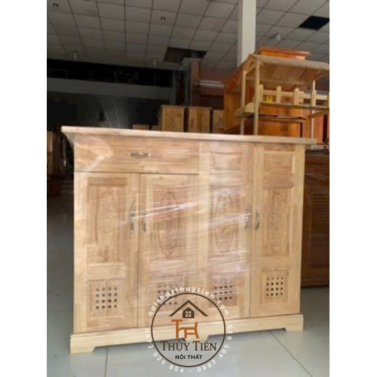 Mẫu tủ dép gỗ cao su ngang 1m2 4 cánh