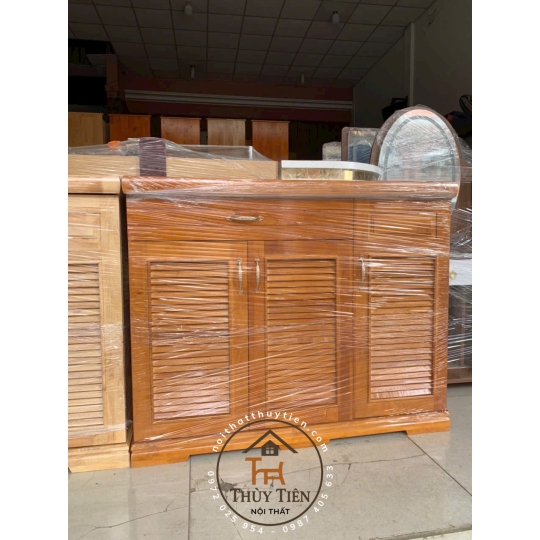 Tủ giày dép gỗ cao su ngang 1m, 1m2