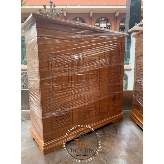 Tủ giày dép gỗ cao su ngang 1m, 1m2