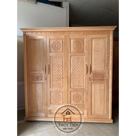 Tủ Quần Áo Gỗ sồi  đủ kích thước- TQAGS 009