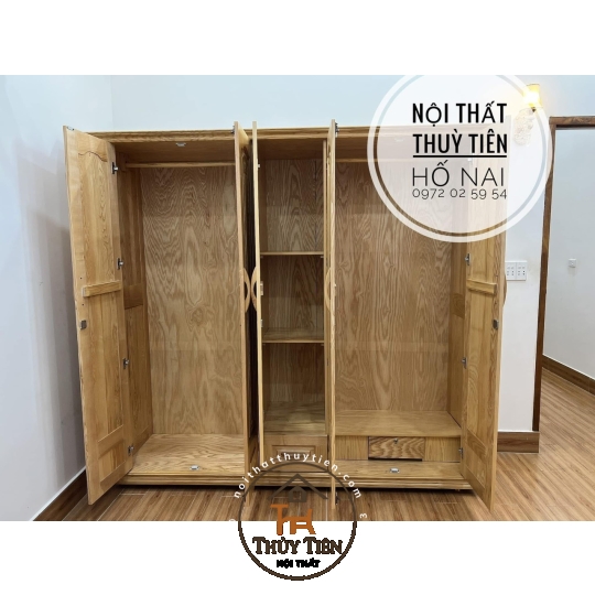 Tủ quần áo sồi  tự nhiên ngang 2m2 