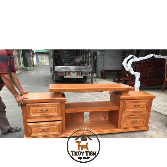 Kệ tivi gỗ sồi 4 hộc- KTVGS 012