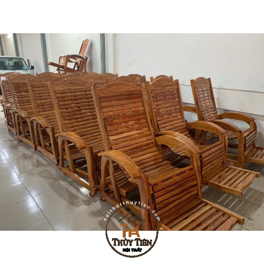 Ghế dây ghế lười ghế thư giãn gỗ căm xe loại 3 dây