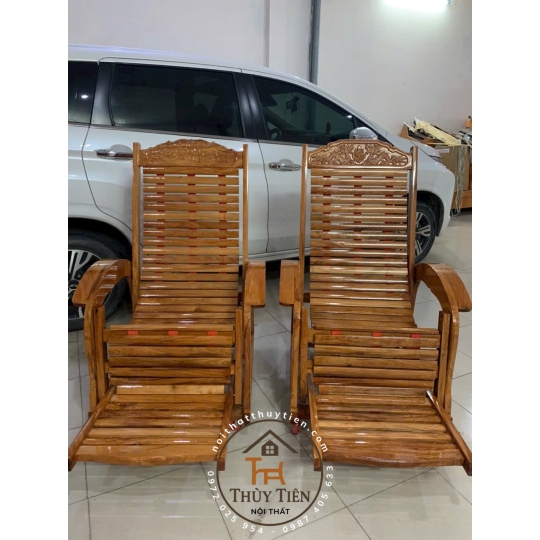 Ghế dây ghế lười ghế thư giãn gỗ căm xe loại 3 dây