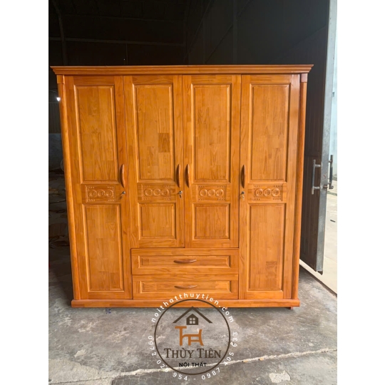 Tủ quần áo gỗ thông màu