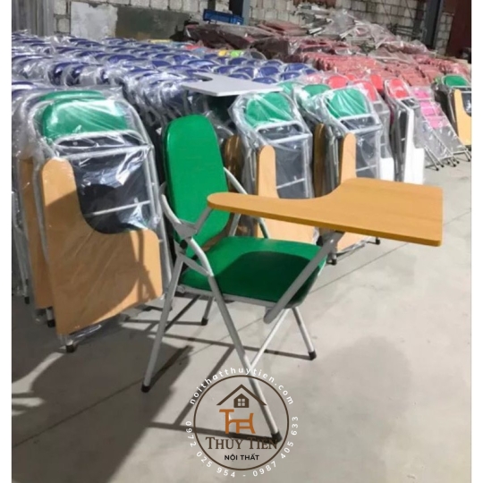 Ghế liền bàn khung sắt sơn tĩnh điện gấp gọn