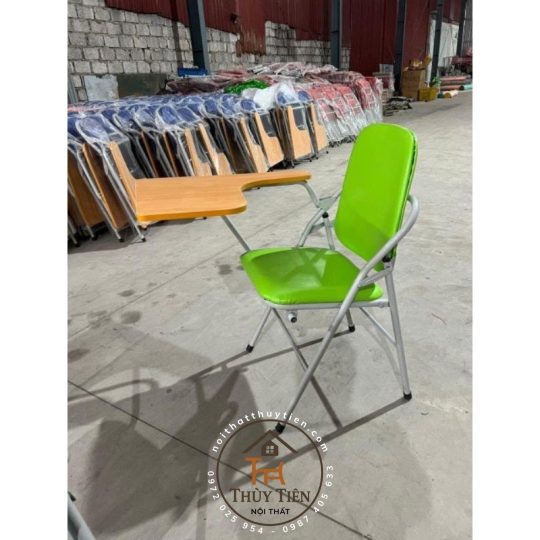 Ghế liền bàn khung sắt sơn tĩnh điện gấp gọn