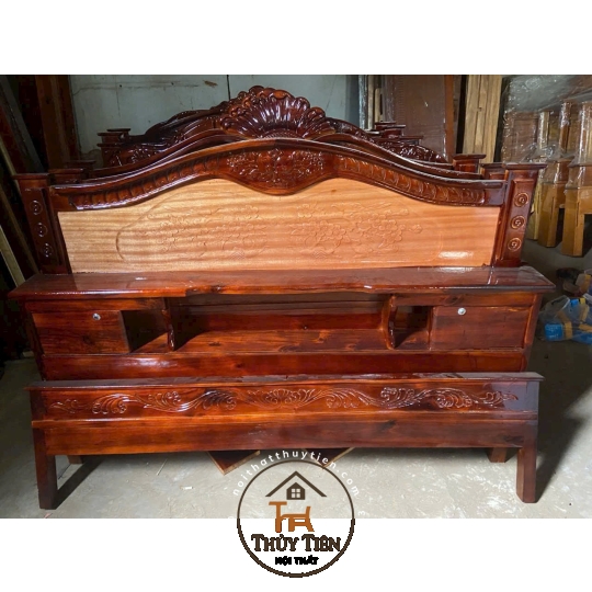 MẪU GIƯỜNG NGỦ GỖ CĂM XE1M6,1M8 X 2M