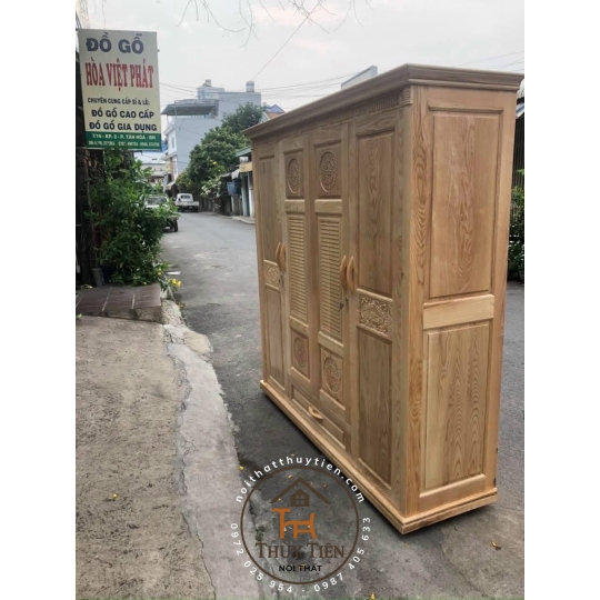 Tủ Quần Áo Gỗ sồi tự nhiên đủ kích thước - TQAGS 004