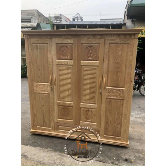 Tủ Quần Áo Gỗ sồi tự nhiên đủ kích thước - TQAGS 004