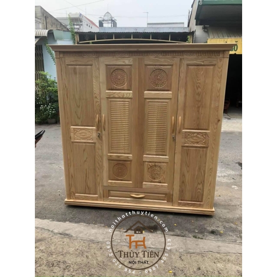 Tủ Quần Áo Gỗ sồi tự nhiên đủ kích thước - TQAGS 004
