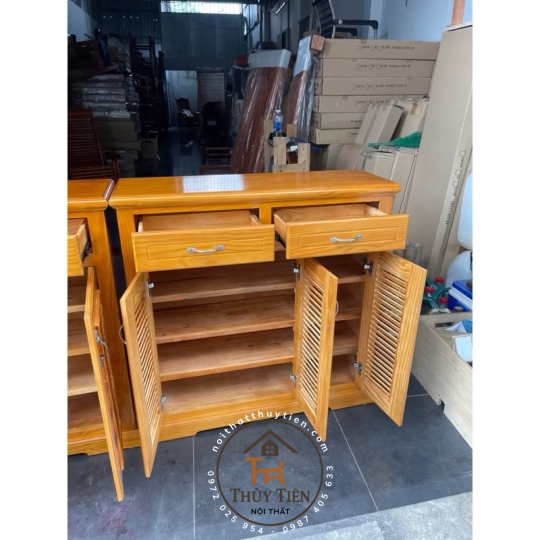 Tủ giày dép gỗ thông mỹ khối- TGDGT 005