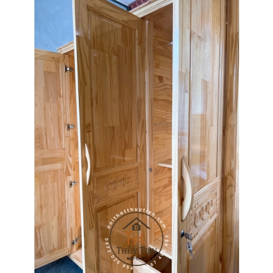 Tủ quần áo gỗ thông - TQAGT 007