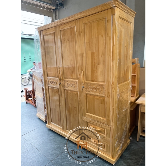 Tủ quần áo gỗ thông - TQAGT 007