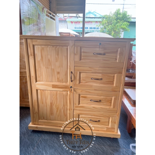 Tủ quần áo trẻ em gỗ thông 1m- 1m2
