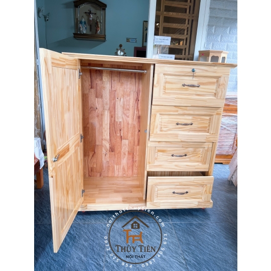Tủ quần áo trẻ em gỗ thông 1m- 1m2