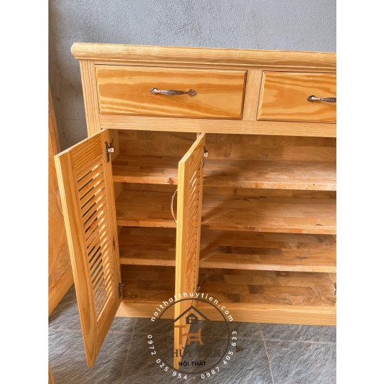 Tủ giày dép gỗ thông mỹ khối- TGDGT 005