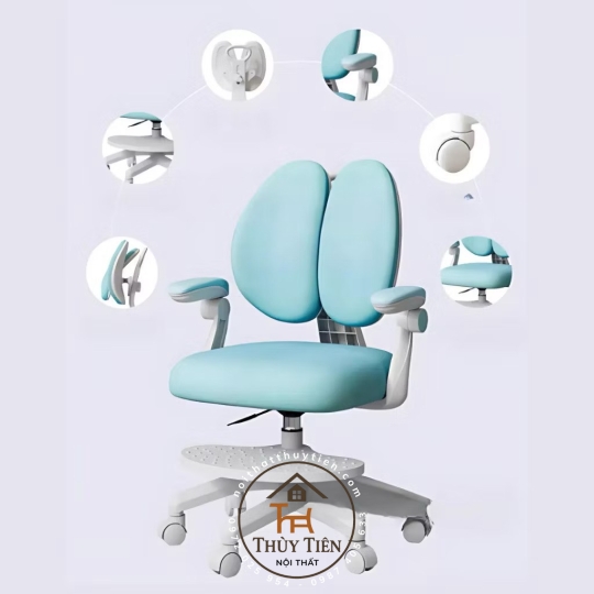 Ghế Công Thái Học Trẻ Em TE04, TE05 – Điều Chỉnh Chiều Cao, Chống Gù, Chống Cận