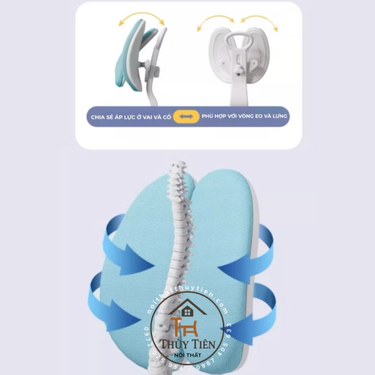 Ghế Công Thái Học Trẻ Em TE04, TE05 – Điều Chỉnh Chiều Cao, Chống Gù, Chống Cận