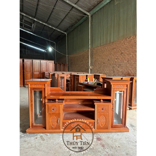 Kệ tivi gỗ xoan phủ 