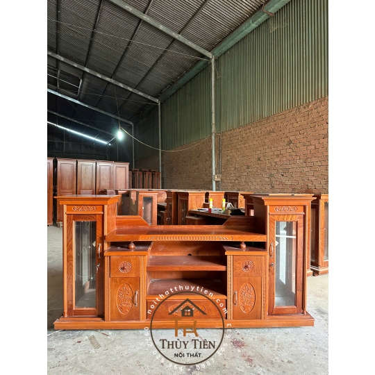 Kệ tivi gỗ xoan phủ 