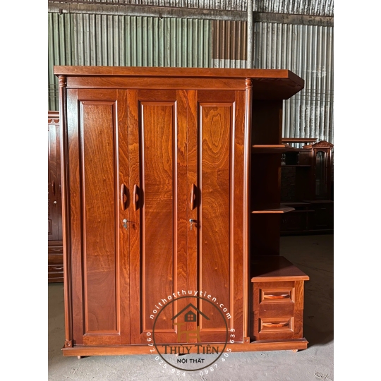 Tủ quần áo xoan phủ có kệ ngoài