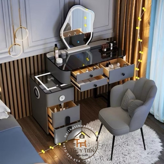 Bộ Bàn Trang Điểm Tặng Ghế M04, Thiết Kế Thông Minh, Phong Cách Tinh Tế