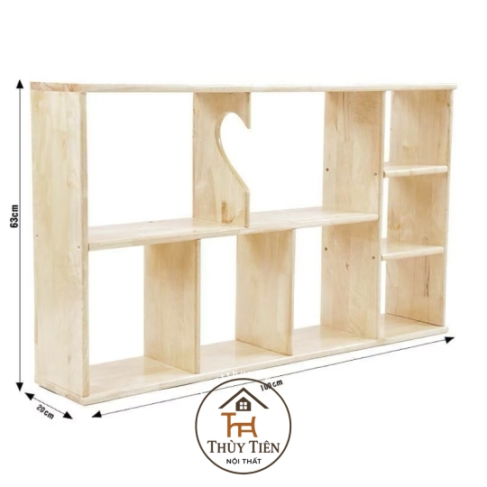 Kệ Sách Treo Tường Gỗ Tự Nhiên Siêu Bền,Decor Phòng Hiện Đại, Tiện Lợi