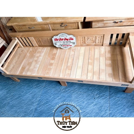Ghế gấp- Giường gấp đa năng thông minh- Trường Kỷ gỗ sồi