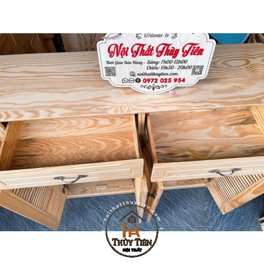 Tủ giày dép gỗ thông nguyên khối ngang 1m2